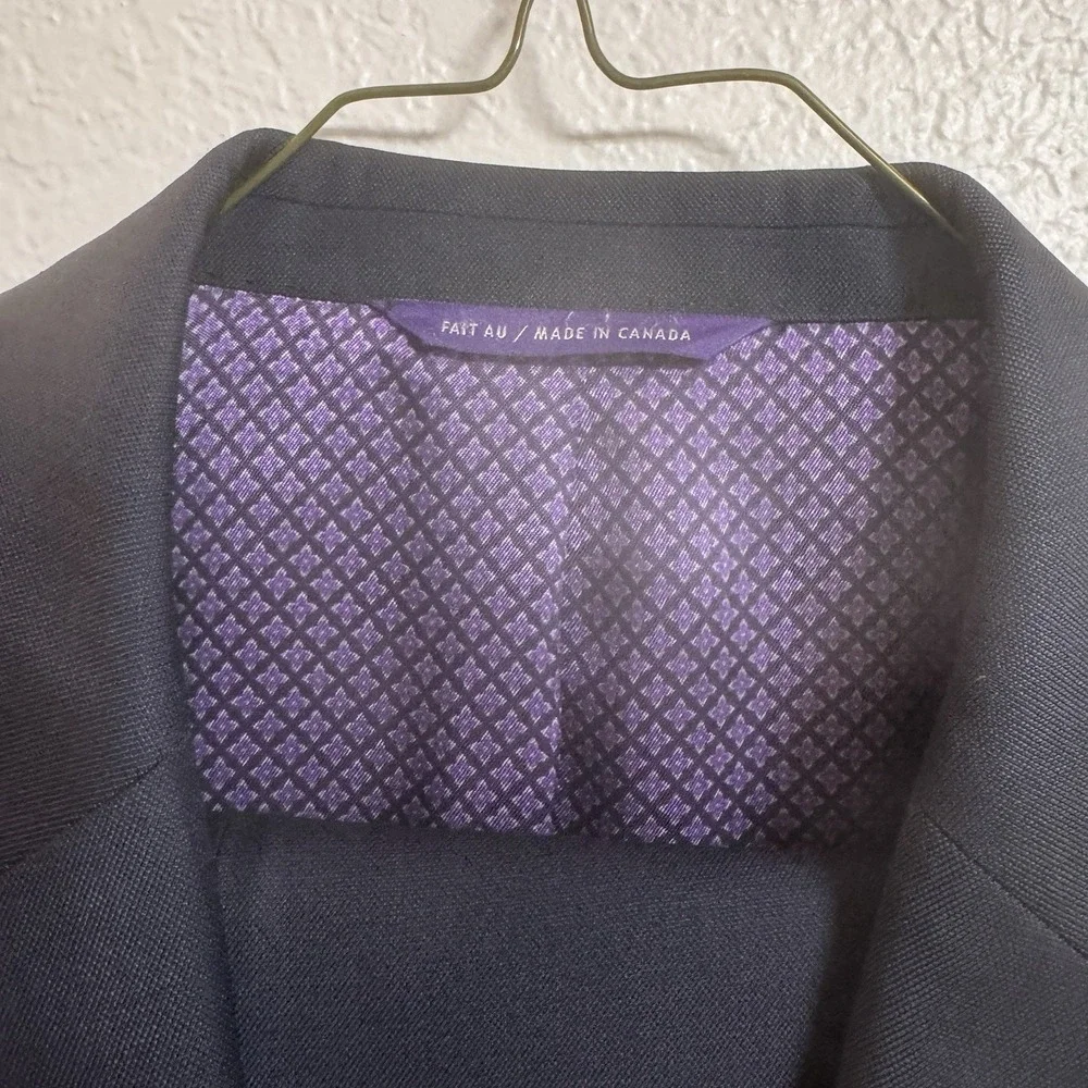 Ted Baker Suit 44R Blue Blazer Jacket Trouser Pants 37x29 2 Piece *flaw
